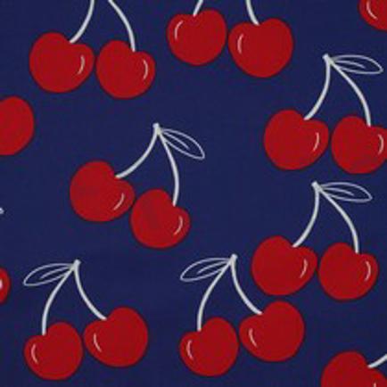 COTON ENDUIT CERISES BLEU COBALT (thumbnail)