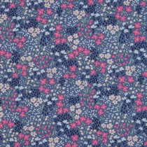 COATED KATOEN BLOEMEN JEANSBLAUW (thumbnail)