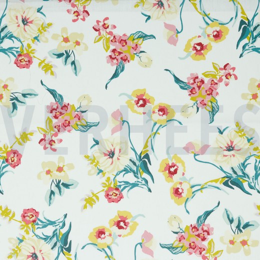 COTON ENDUIT FLEURS BLANC (thumbnail)