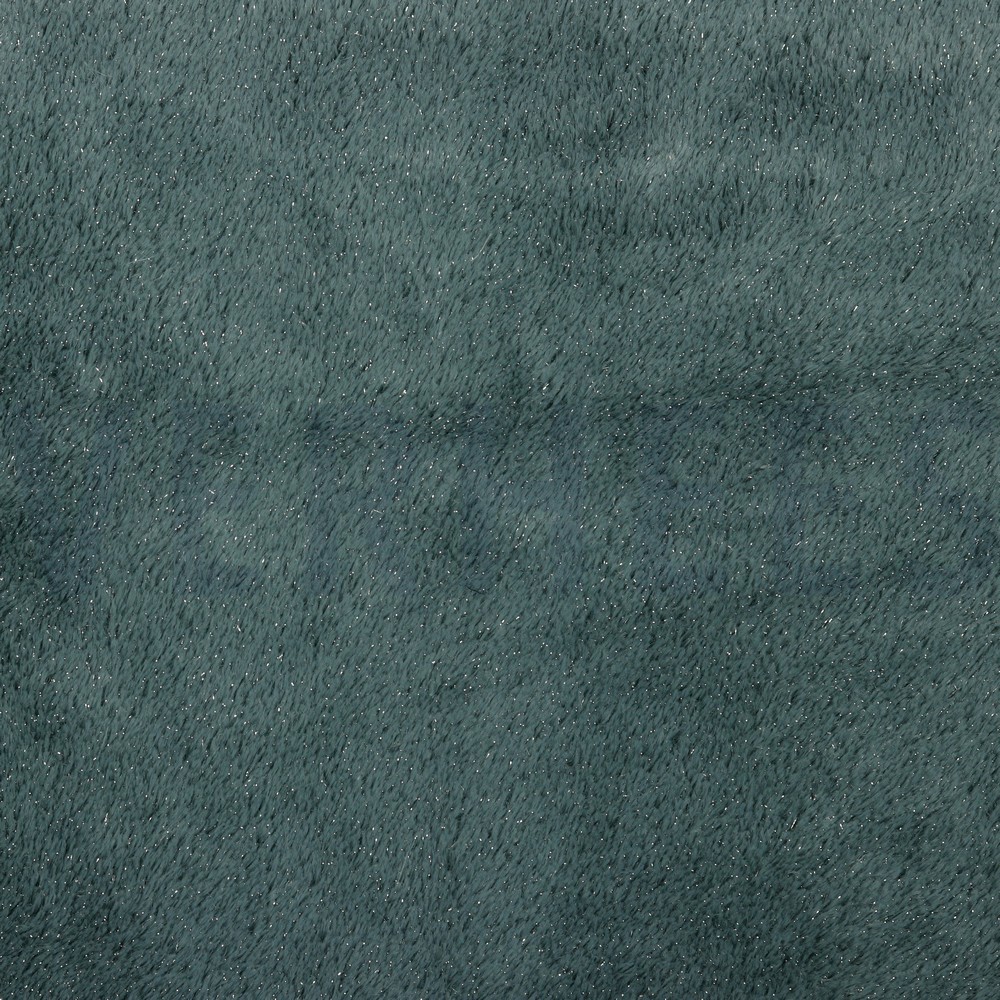 KUNSTPELZ MIT SILBER LUREX GRAU