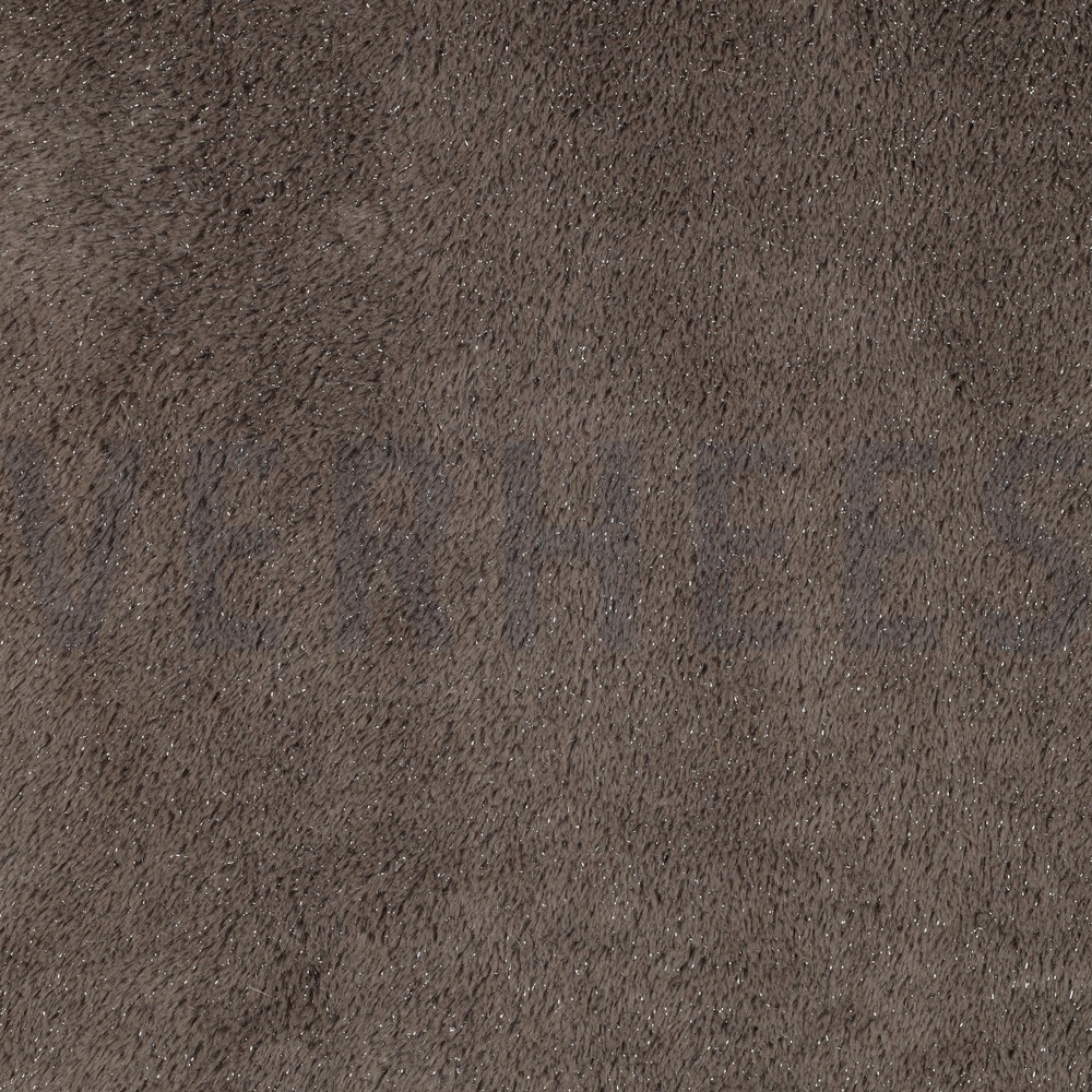 KUNSTPELZ MIT SILBER LUREX TAUPE