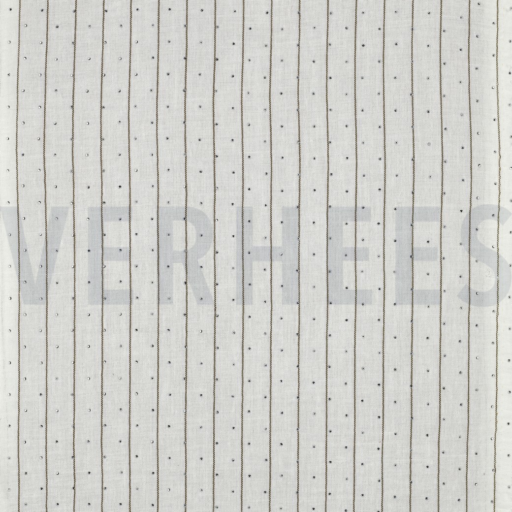 LINEN LOOK YARN DYED STUDS ECRU