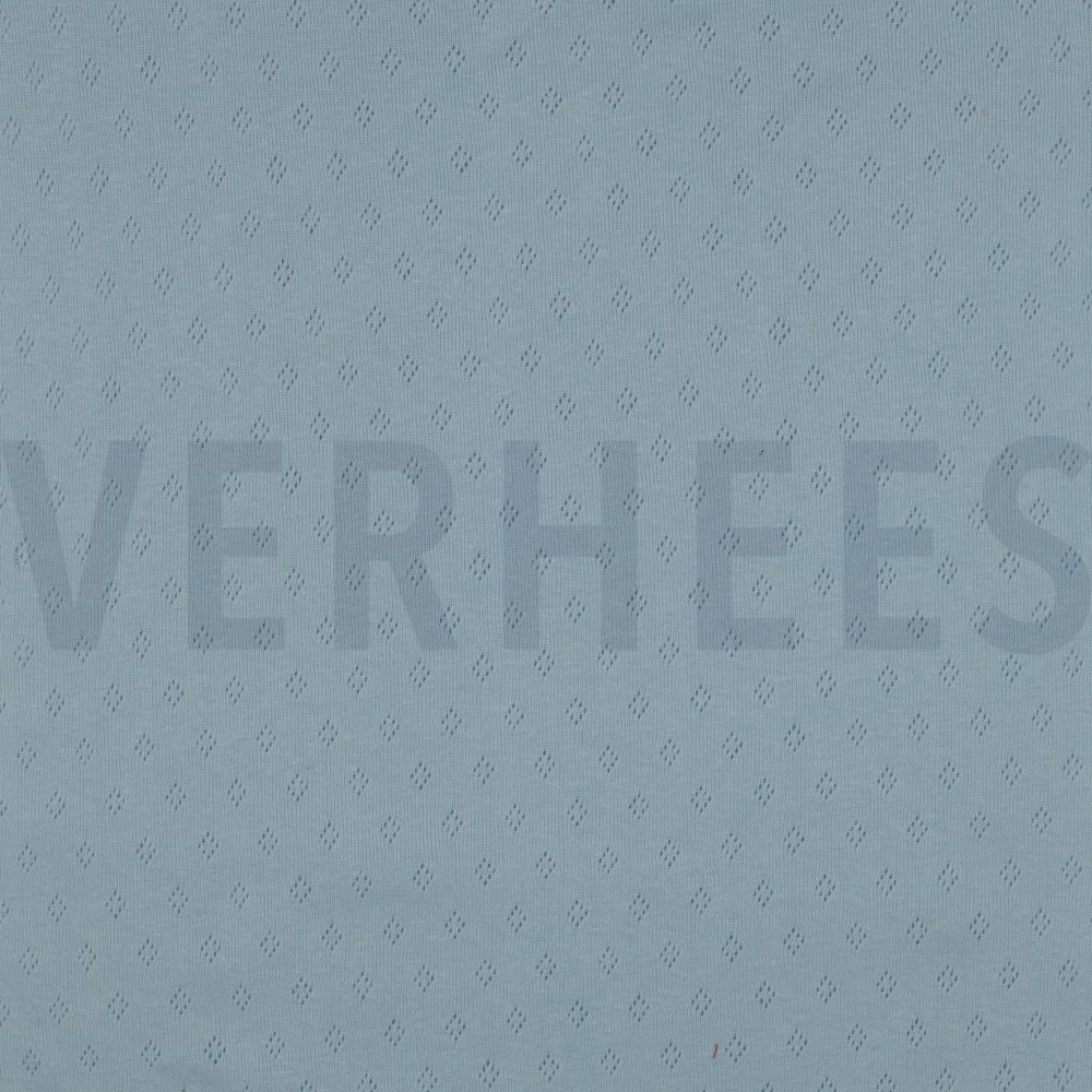 FEINSTRICKJERSEY AJOUR HELLBLAU