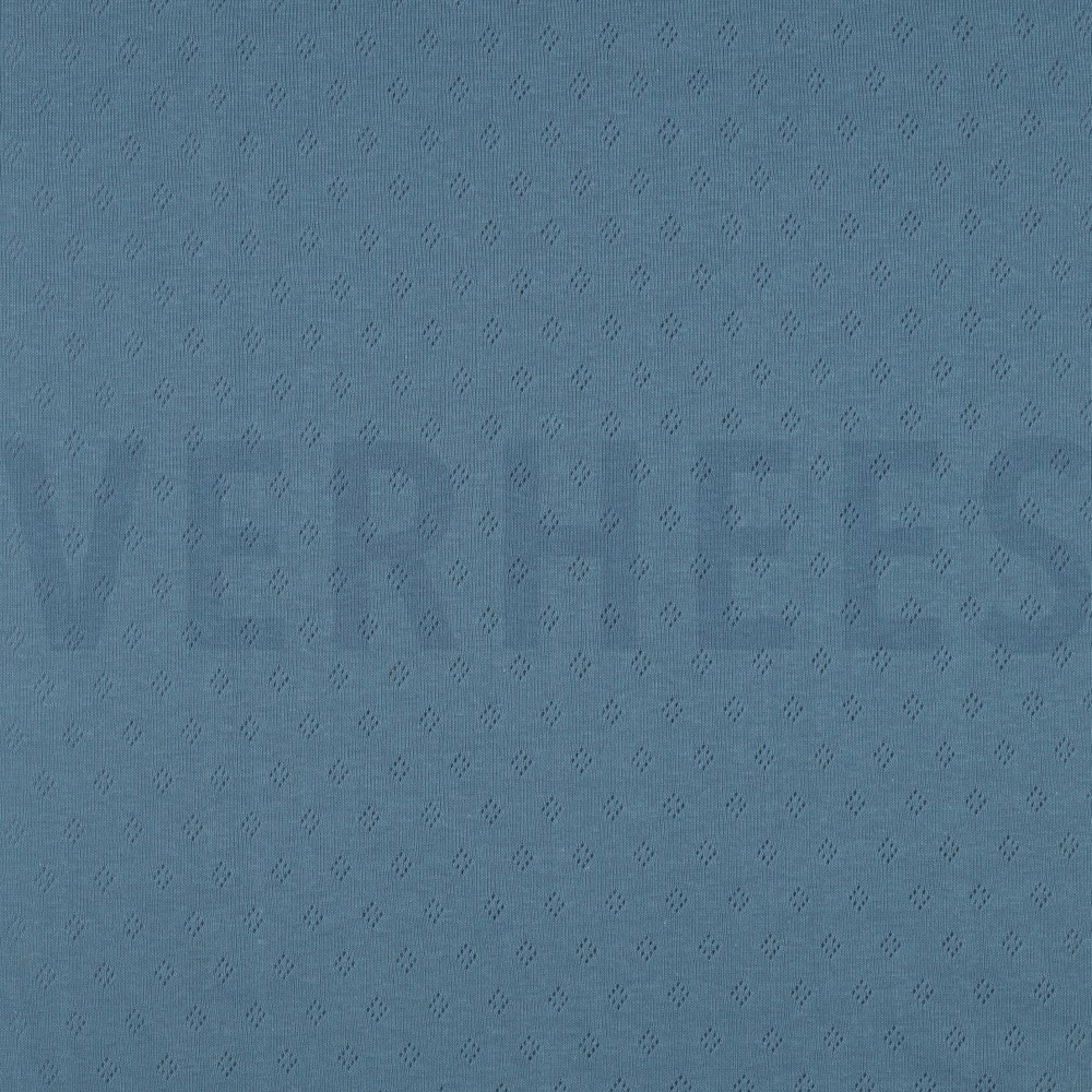 FEINSTRICKJERSEY AJOUR BLAU