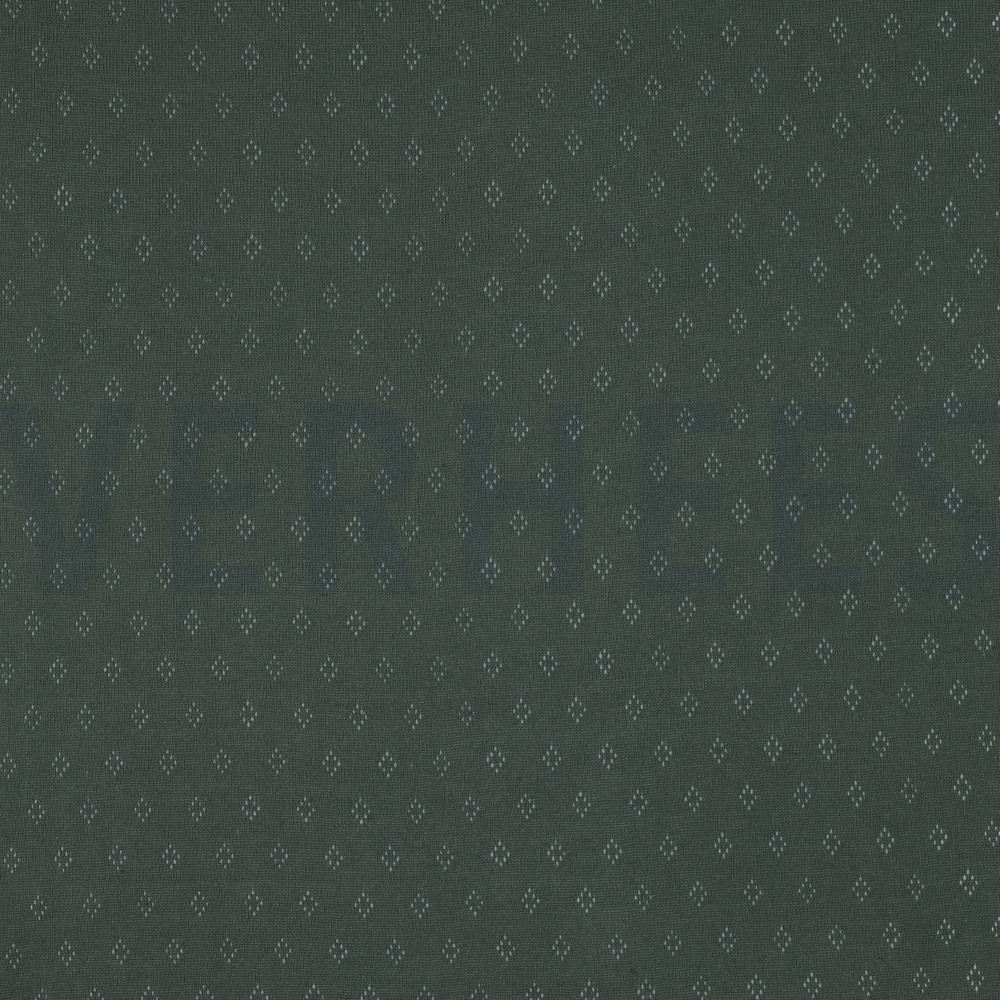 FEINSTRICKJERSEY AJOUR DUNKELGRÜN