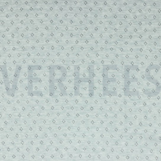 FEINSTRICKJERSEY AJOUR GRÜN MELIERT #7