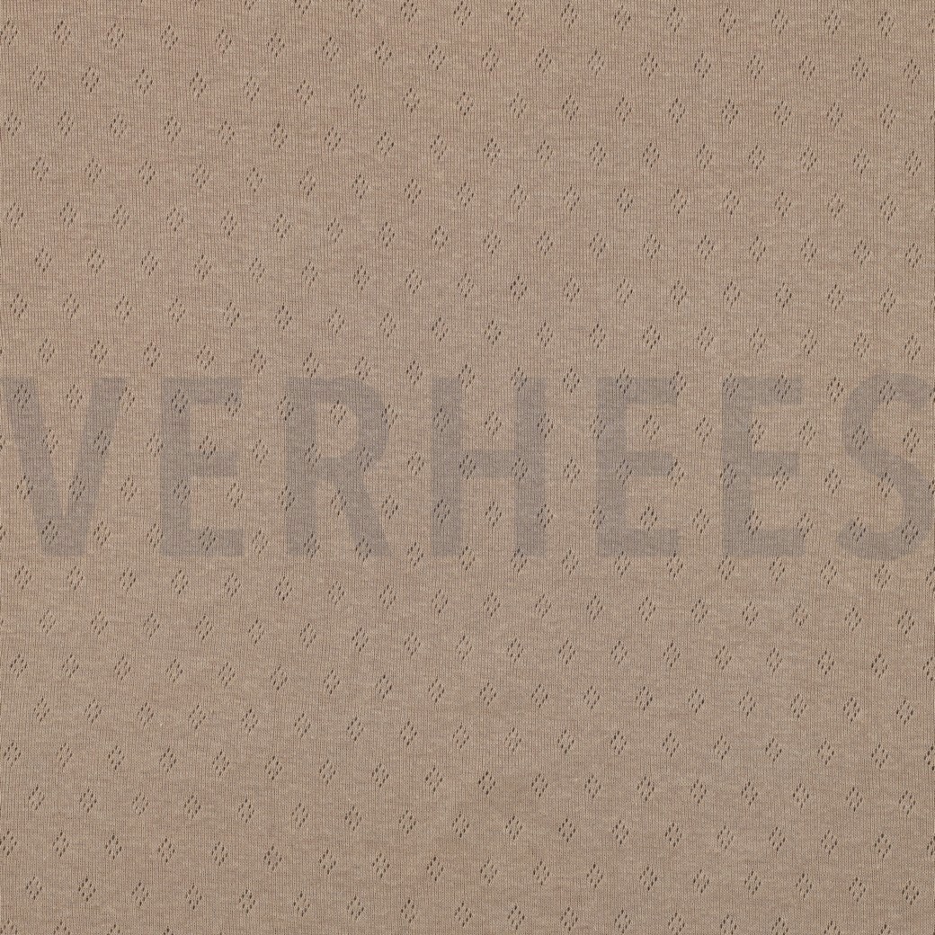 FEINSTRICKJERSEY AJOUR CAPPUCCINO