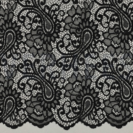 LACE TWO-SIDE SCALLOP BLACK #7