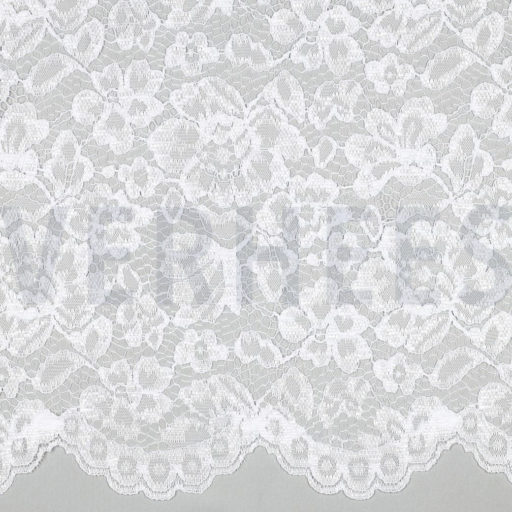 LACE TWO-SIDE SCALLOP OPTICAL WHITE