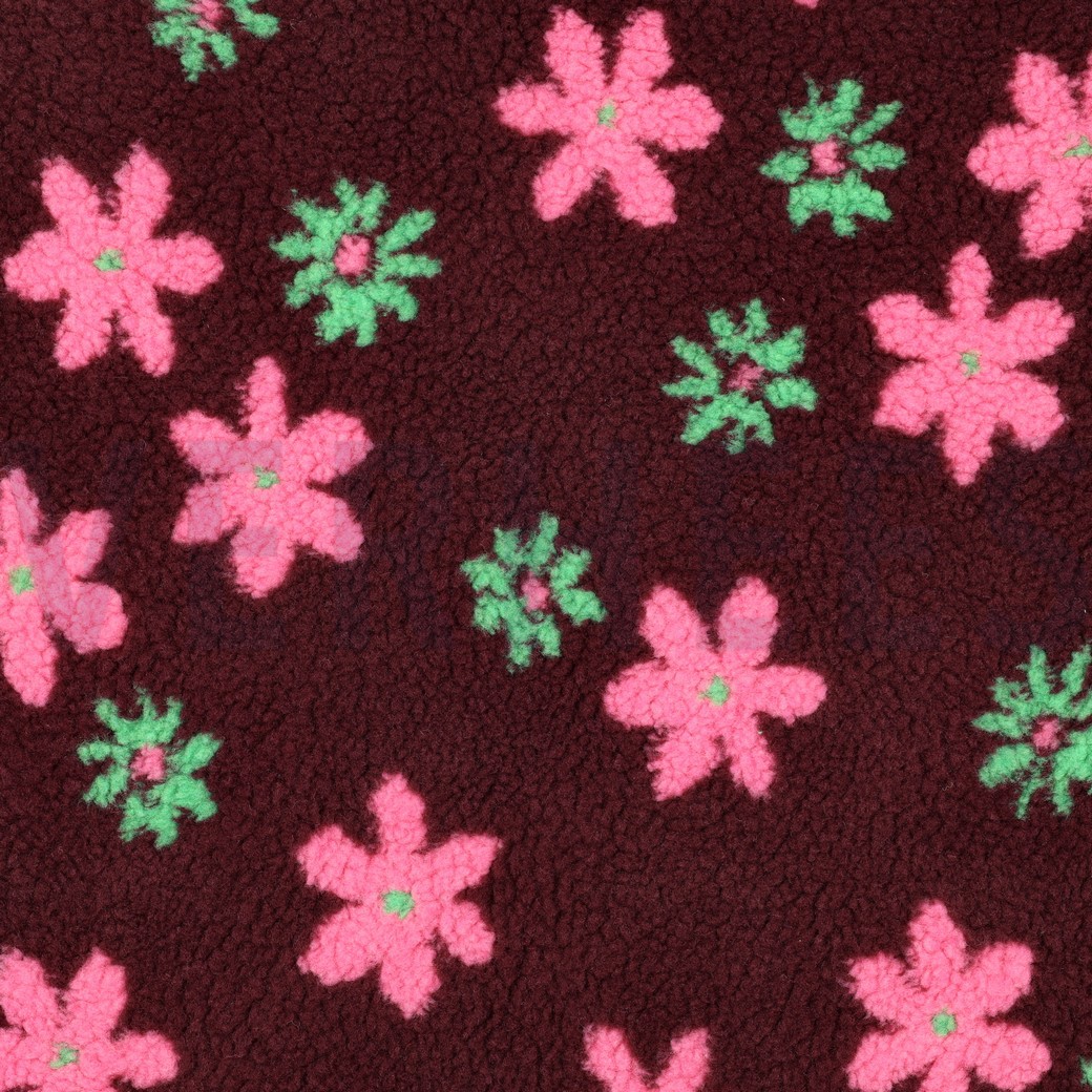 TEDDY JACQUARD BLUMEN BORDEAUXROT
