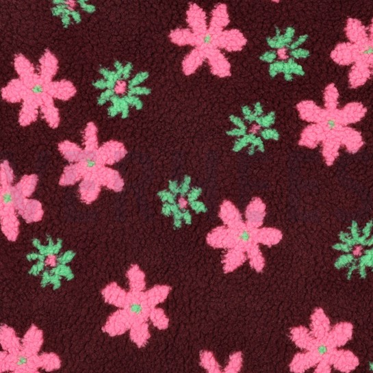 TEDDY JACQUARD BLUMEN BORDEAUXROT #7