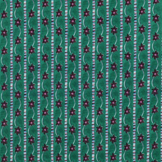 FEINCORD DIGITAL BLUMEN GRÜN #7