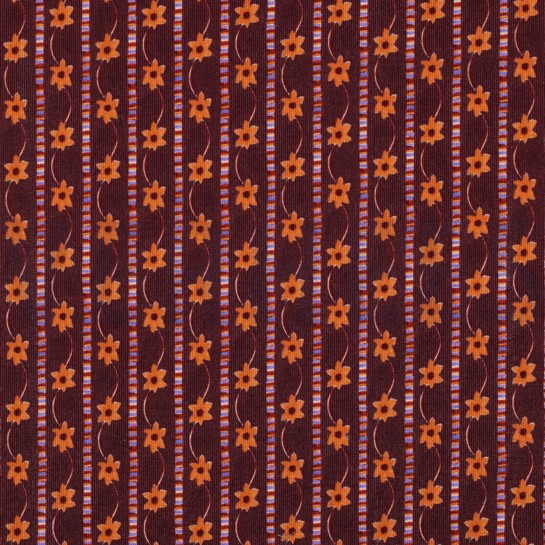 FEINCORD DIGITAL BLUMEN BORDEAUXROT #7