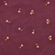 FEINCORD STICKEREI BLUMEN ROSA (thumbnail)