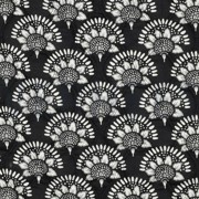 BAUMWOLLE VOILE GESTEPPT BLUMEN SCHWARZ (thumbnail)