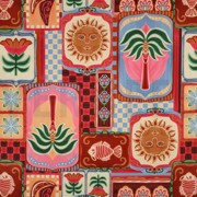 NAPPE DIGITAL DÉPERLANT  PATCHWORK BLEU (thumbnail)