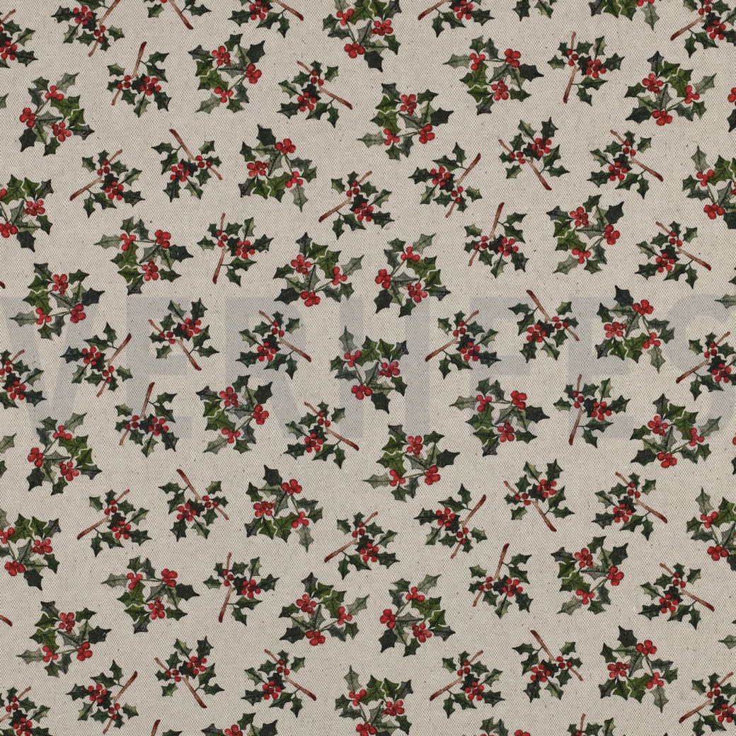 TOILE DÉCORATION LIN LOOK DIGITAL NOËL NATUREL