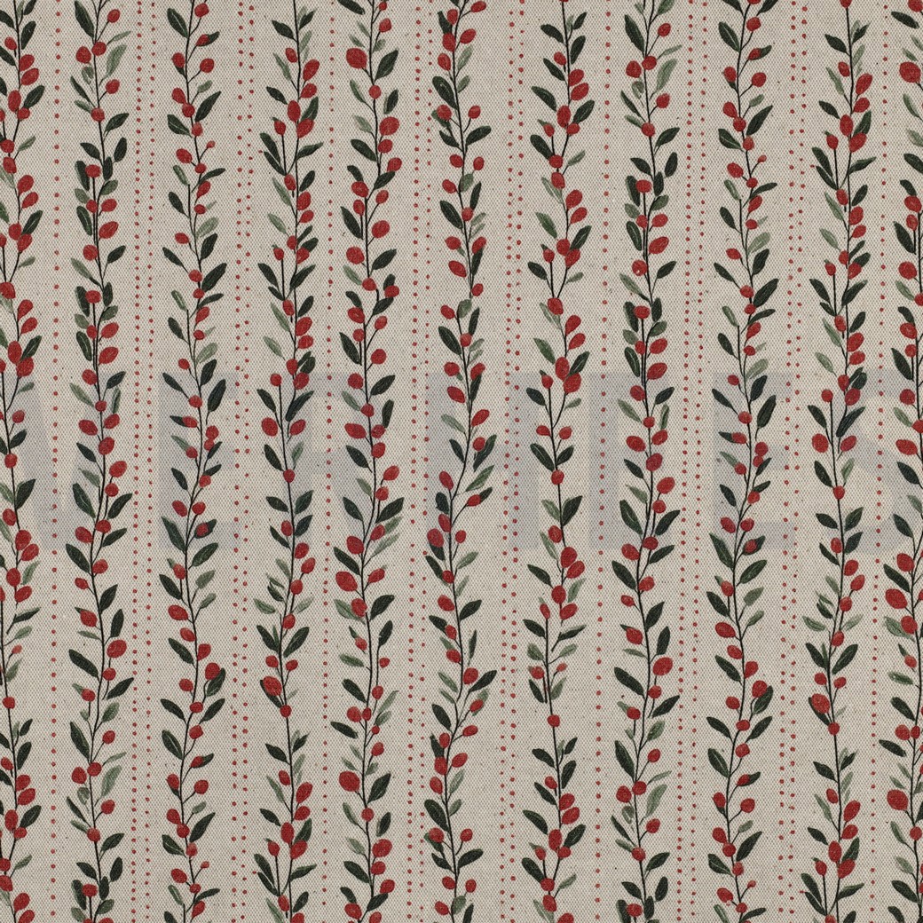 TOILE DÉCORATION LIN LOOK DIGITAL NOËL NATUREL