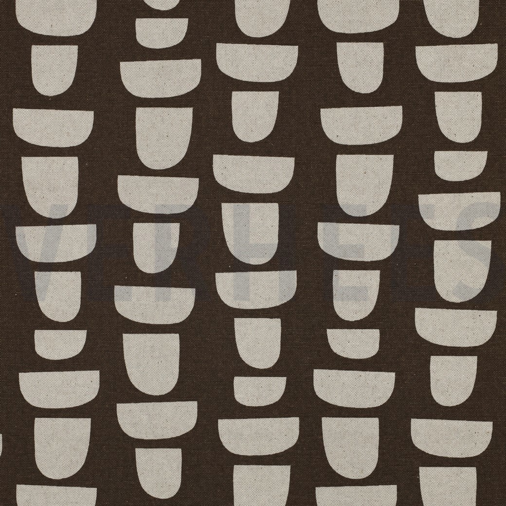 CANVAS LINNENLOOK ABSTRACT BRUIN