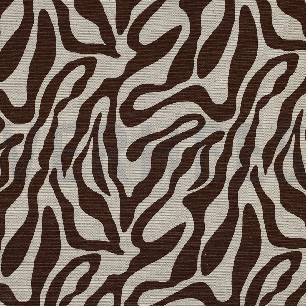 TOILE DÉCORATION LIN LOOK PEAU D’ANIMAL BRUN FONCÉ