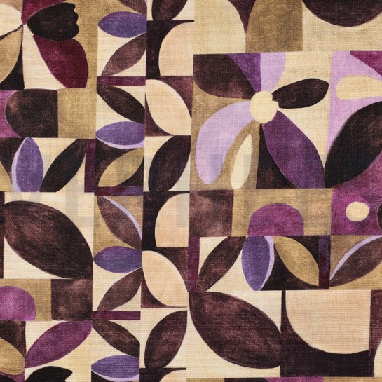 CANVAS SLUB DIGITAL ABSTRACT AUBERGINE #7
