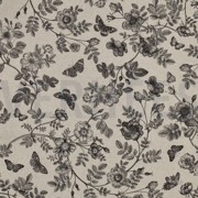 CANVAS LINEN LOOK DIGITAL FLOWERS BLACK (thumbnail)