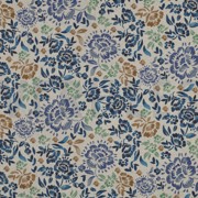 CANVAS LINEN LOOK DIGITAL FLOWERS BLUE (thumbnail)