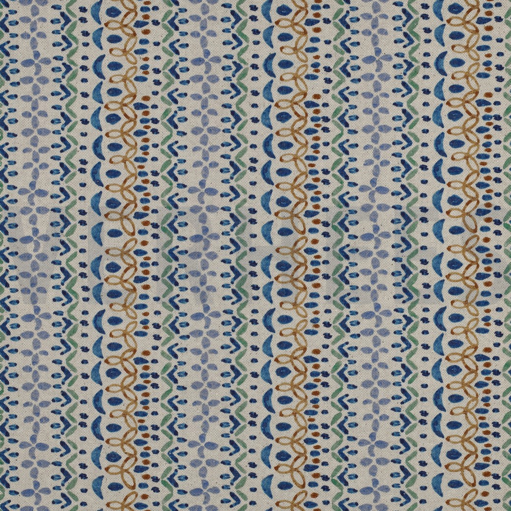 CANVAS LINEN LOOK DIGITAL FLOWERS BLUE