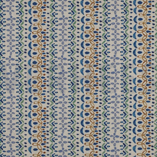 CANVAS LINEN LOOK DIGITAL FLOWERS BLUE #7