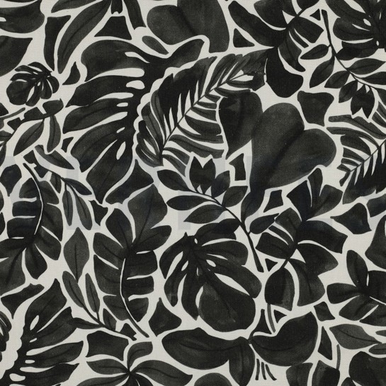 TOILE DÉCORATION DIGITAL FEUILLES GRIS #7