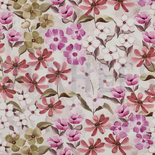TOILE DÉCORATION FLEURS ROSE #7