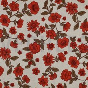 CANVAS LEINENOPTIK BLUMEN ROT (thumbnail)