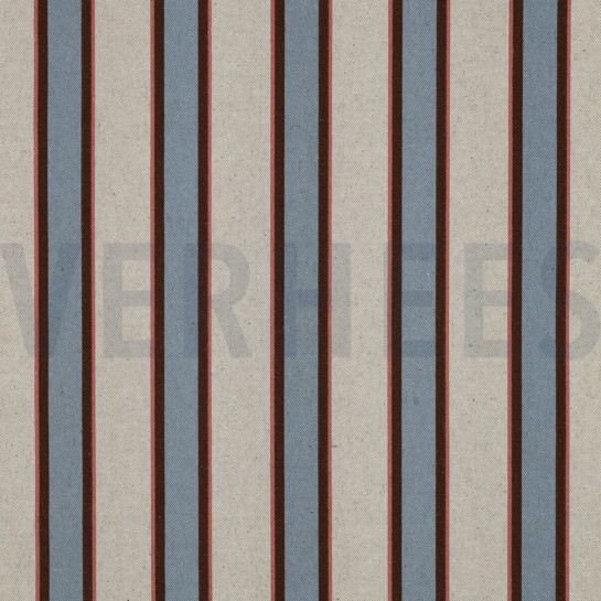 CANVAS LINEN LOOK STRIPES LIGHT BLUE #7