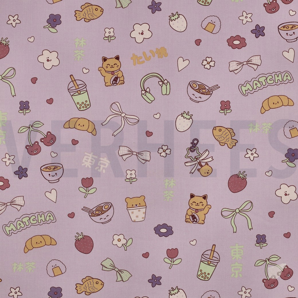 FINE POPLIN MATCHA & CHECKS LILAC