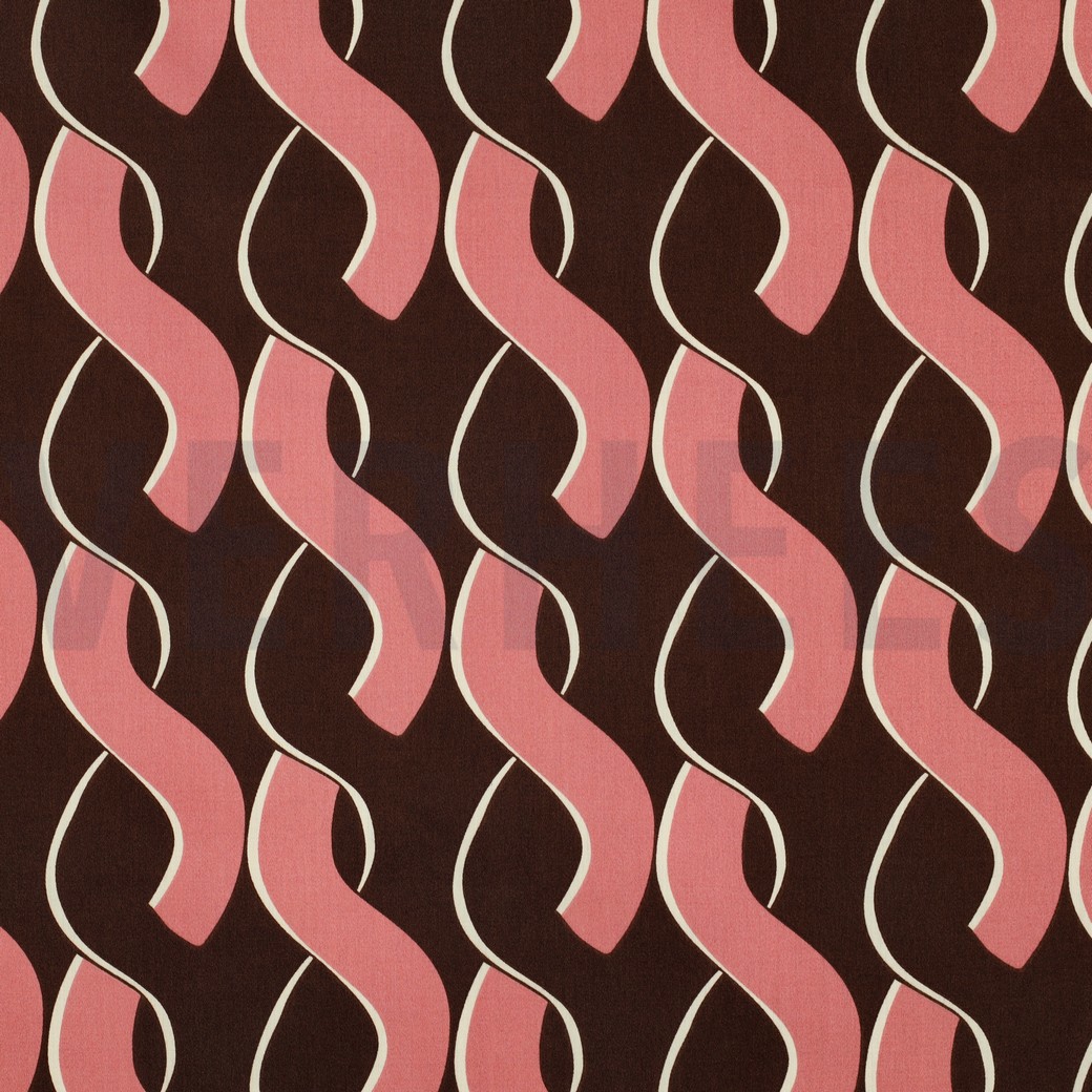 COTTON SATIN ABSTRACT BROWN