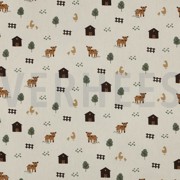 BAUMWOLLE POPELINE GOTS NATUR BAUERNHOFTIERE NATUR (thumbnail)