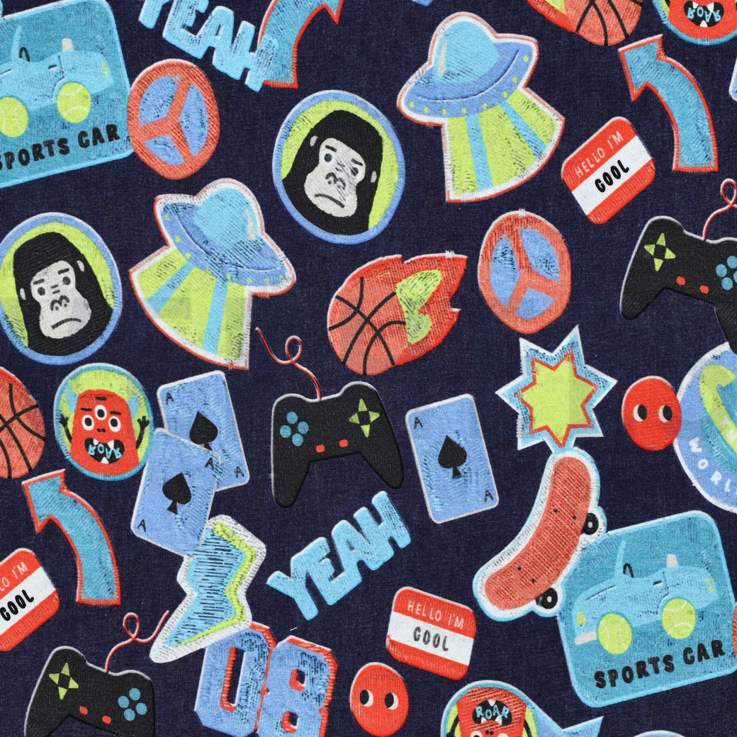 FRENCH TERRY DIGITAL GAMES NAVY