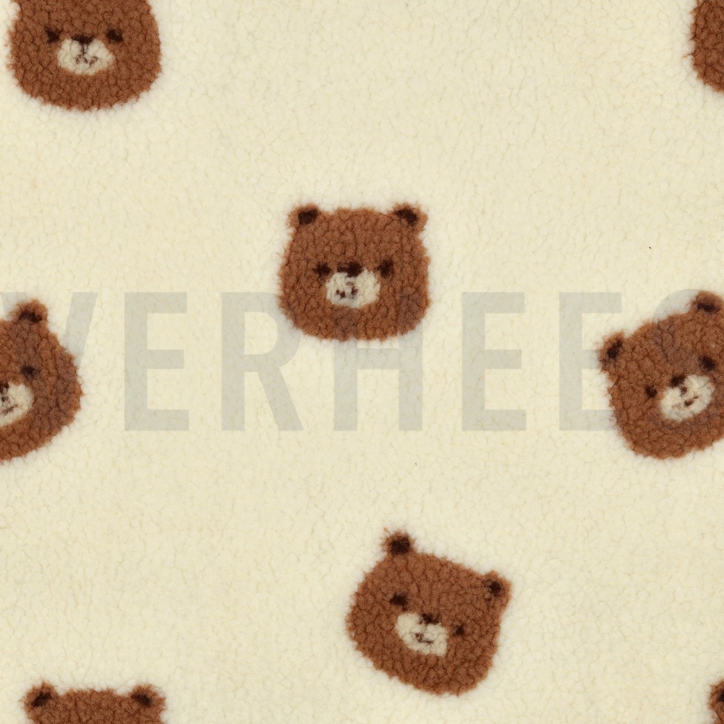 FLEECE JACQUARD BÄREN GEBROCHEN WEISS