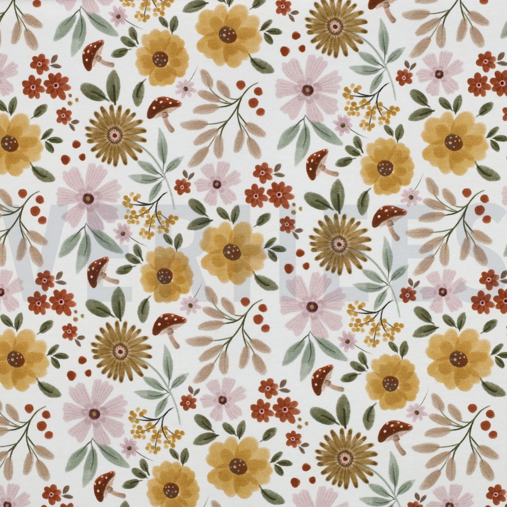 JERSEY DIGITAL BLUMEN WEISS