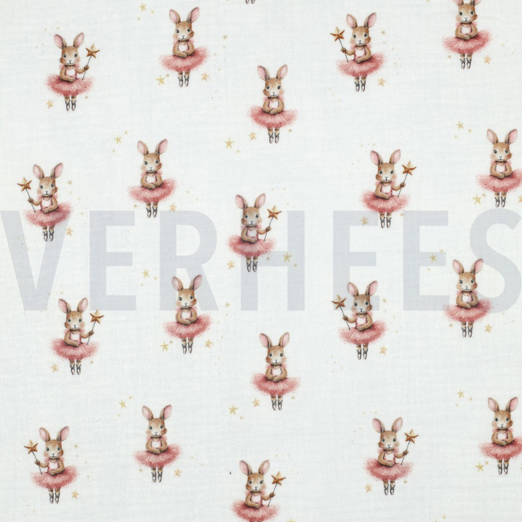 DOUBLE GAUZE DIGITAL BUNNIES WHITE