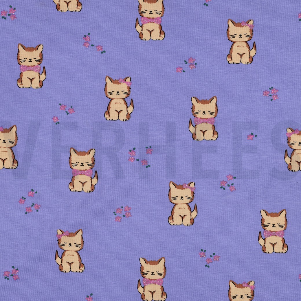 JERSEY GLITTER CATS PURPLE