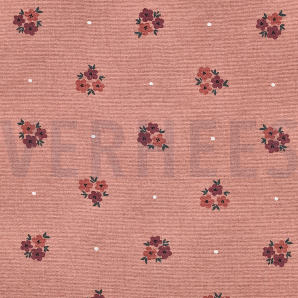 FLANELL BLUMEN PFIRSICH