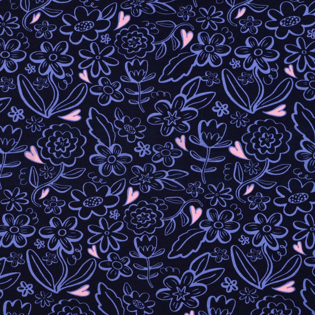 SOFT SWEAT FLOWERS NAVY