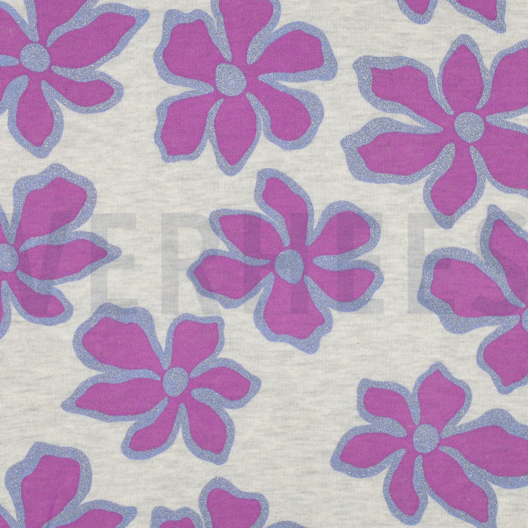 SWEAT MÉLANGE PAILLETTES FLEURS BLANC
