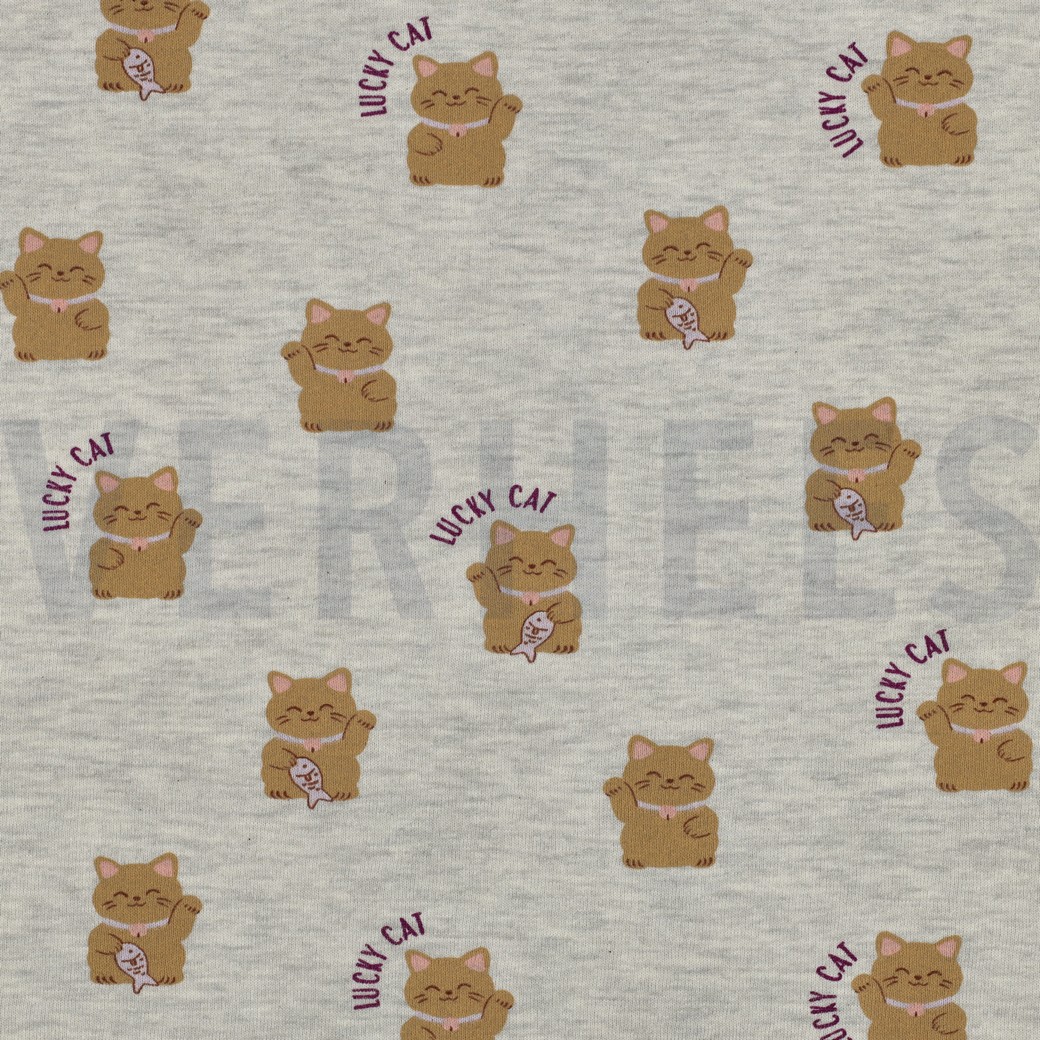 SWEAT MELANGE LUCKY CATS OFF WHITE