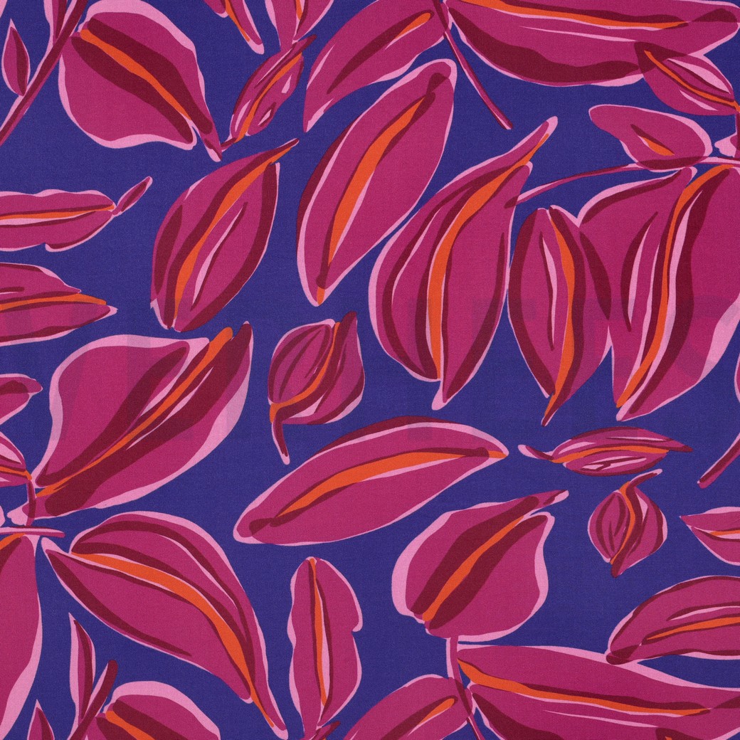 VISCOSE RADIANCE FEUILLES BLEU COBALT