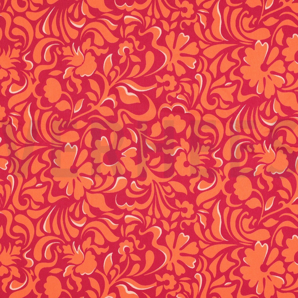 VISCOSE ROSELLA STRETCH FEUILLES AUBERGINE