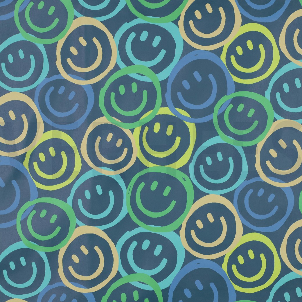 RAINCOAT DIGITAL HAPPY FACES PETROL