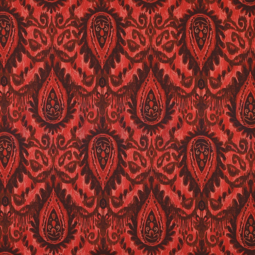 VISCOSE ROSELLA STRETCH DIGITAL ORNAMENT TERRACOTTA
