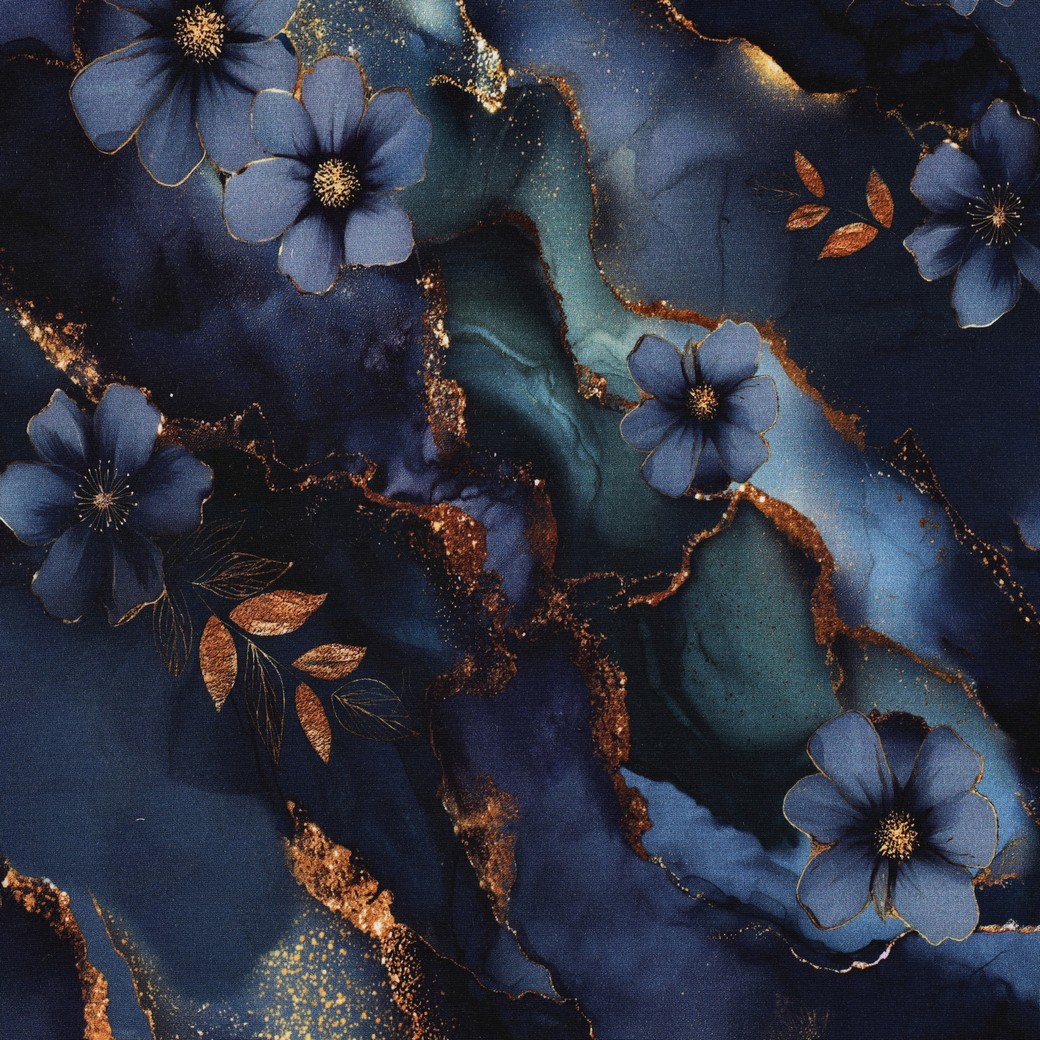 PUNTA DI ROMA DIGITAL FLOWERS BLUE